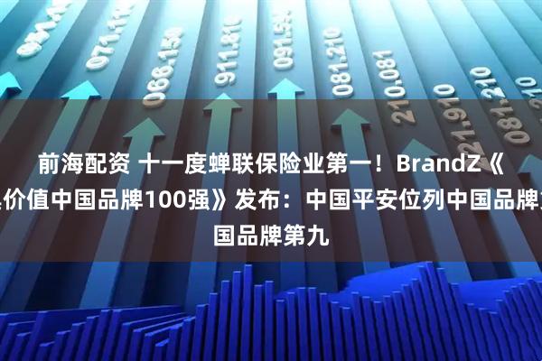 前海配资 十一度蝉联保险业第一！BrandZ《最具价值中国品牌100强》发布：中国平安位列中国品牌第九